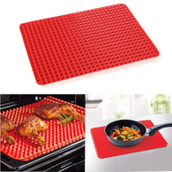 Pyramid Pan Non Stick Fat Reducing Silicone Cooking Mat Oven Baking Tray Sheets