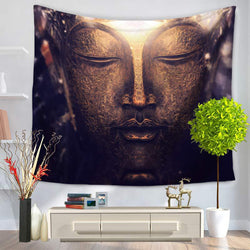 Indian Mandala Tapestry Figure Of Buddha Printed