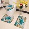 Miracille Marine Style 3 Pieces Set Toilet Seat Cover WC