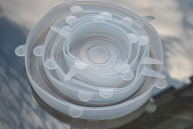 6PCS/Set Universal Silicone Lids Stretch Suction Cover Cooking