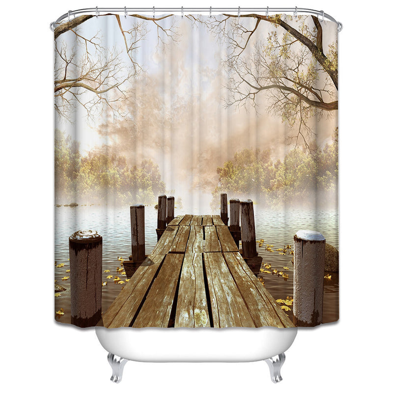 Custom Fabric Waterproof Bathroom Shower Curtain