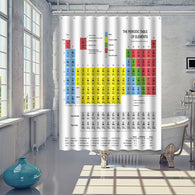 Periodic Table of Elements Chemistry Shower Curtain With Hooks