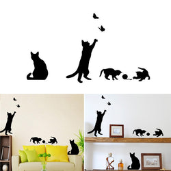 Cat Wall Sticker Removable Art Murals Wall Decals for Bedroom Living Room TV Background