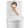 Cat Vivid 3D Smashed Switch Wall Sticker Bathroom Toilet Kicthen Decorative