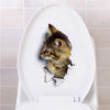 Cat Vivid 3D Smashed Switch Wall Sticker Bathroom Toilet Kicthen Decorative