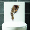 Cat Vivid 3D Smashed Switch Wall Sticker Bathroom Toilet Kicthen Decorative